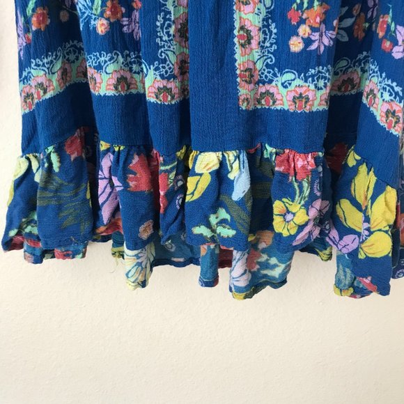 Free People Violet Hill Tunic Top Dress Blue 2 - Picture 3 of 12